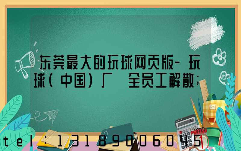 东莞最大的玩球网页版-玩球（中国）厂 全员工解散